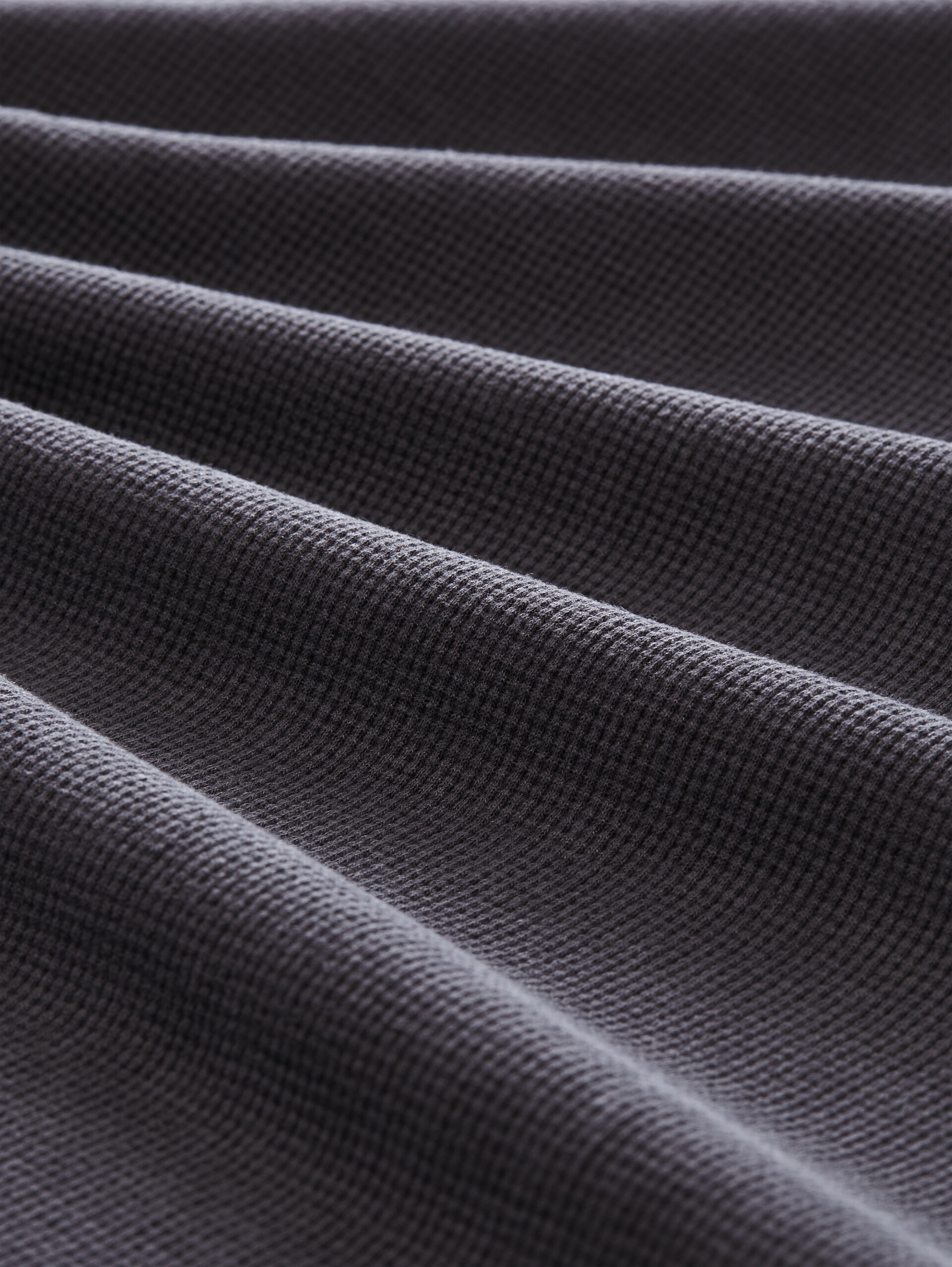 Snood Langarmshirt mit Waffelstruktur - Tarmac Grey - Material-Ansicht