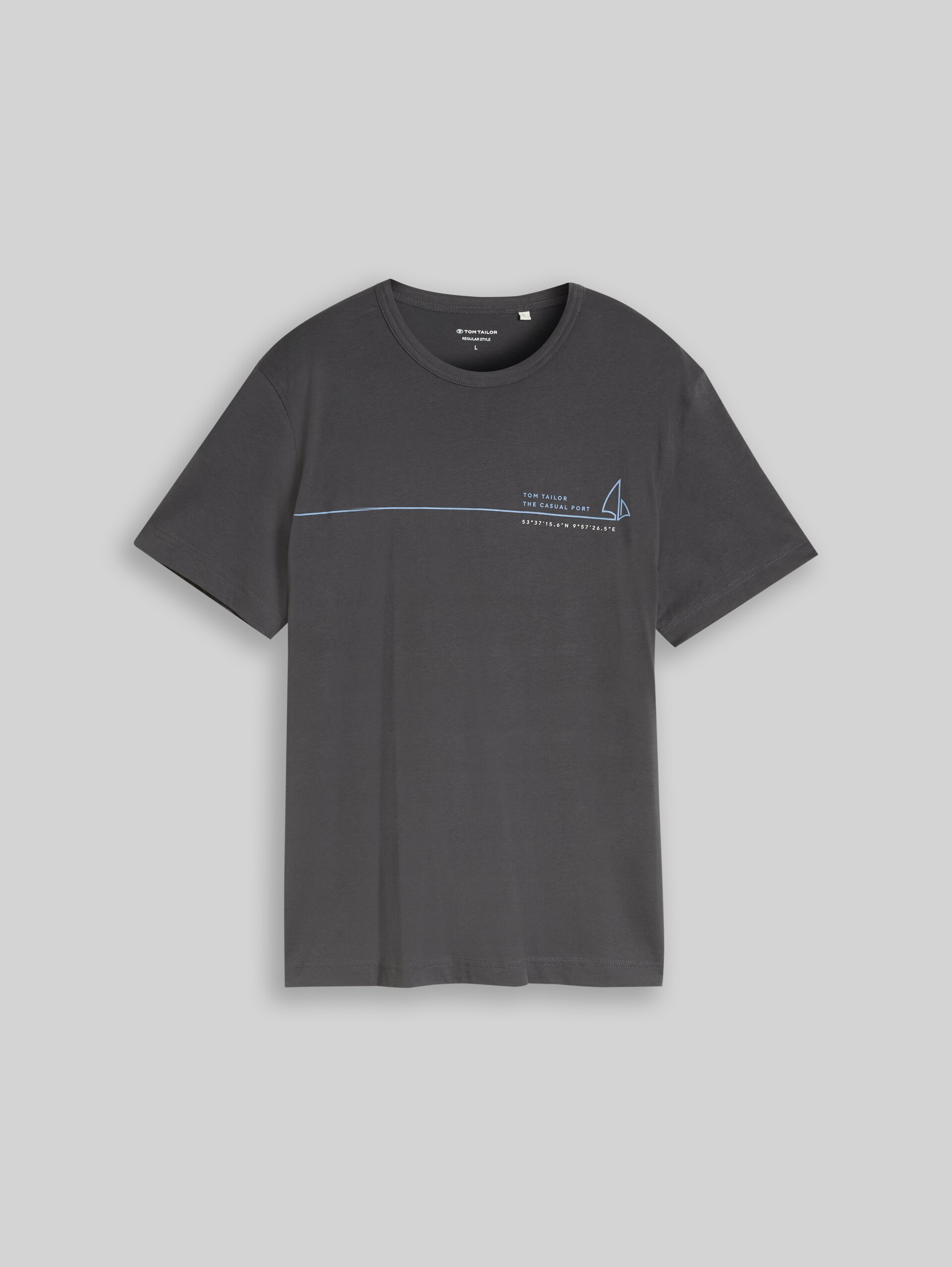 T-Shirt mit Print - Tarmac Grey - Vorder-Produkt-Ansicht