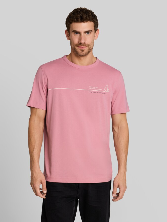 T-Shirt mit Print von Men, dusty rose