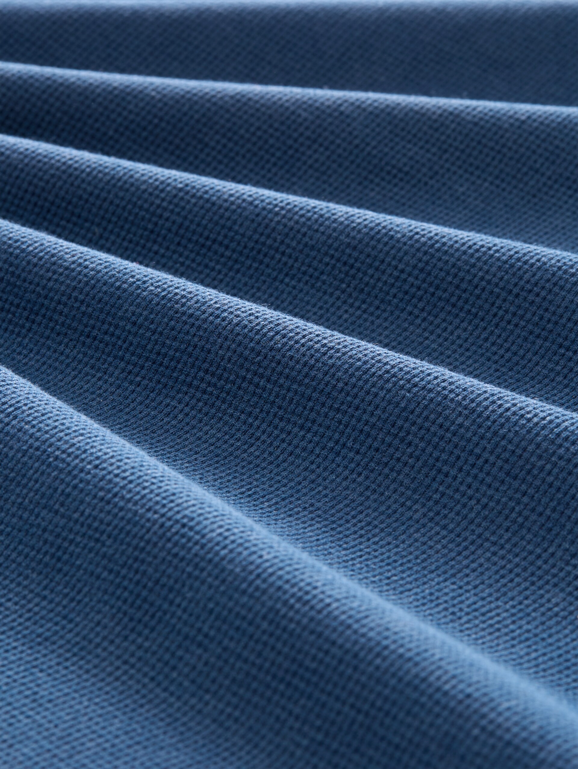 T-shirt met wafelstructuur - Dark Duck Blue - Materiaalweergave