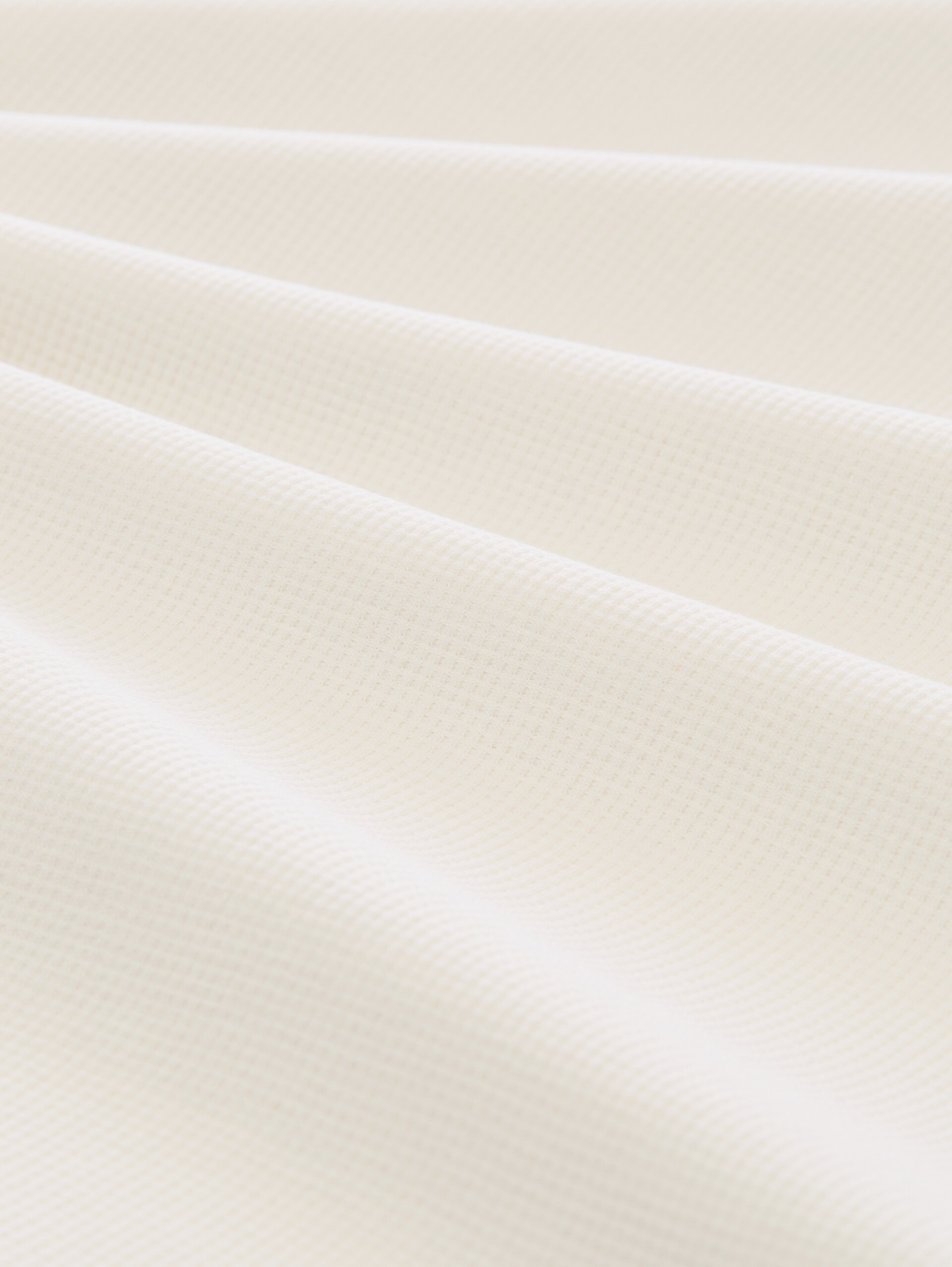 T-shirt met wafelstructuur - Gardenia White - Materiaalweergave