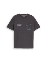 Niet geselecteerd, T-shirt met wafelstructuur door Tom Tailor, zwart
