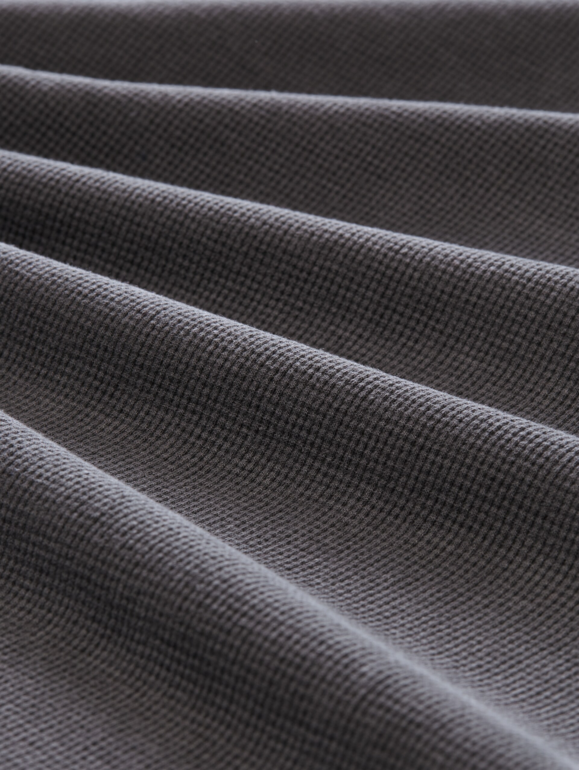 T-shirt met wafelstructuur - Tarmac Grey - Materiaalweergave