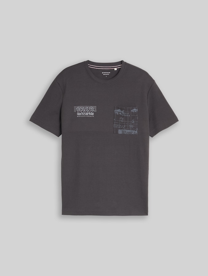 T-Shirt mit Waffelstruktur von Men, Tarmac Grey