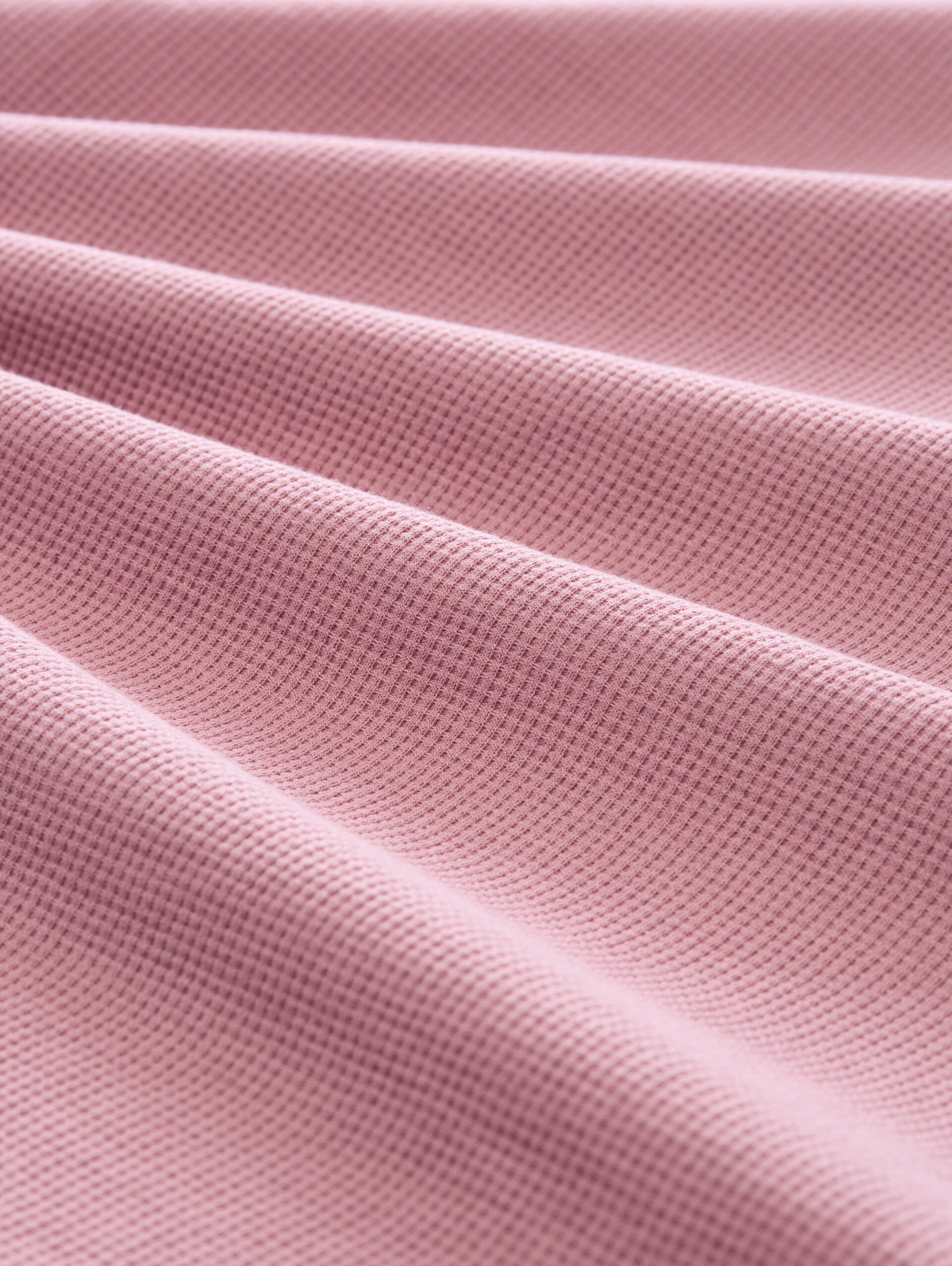 T-shirt met wafelstructuur - dusty rose - Materiaalweergave