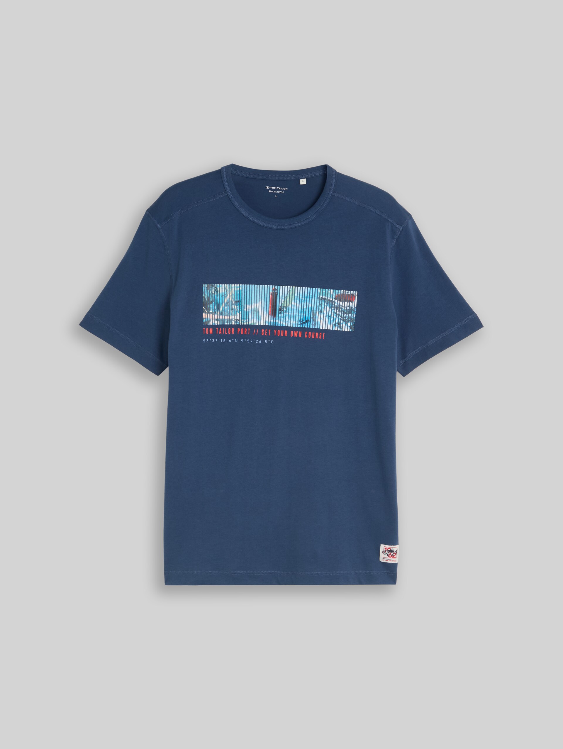 T-Shirt mit Fotoprint - Dark Duck Blue - Vorder-Produkt-Ansicht