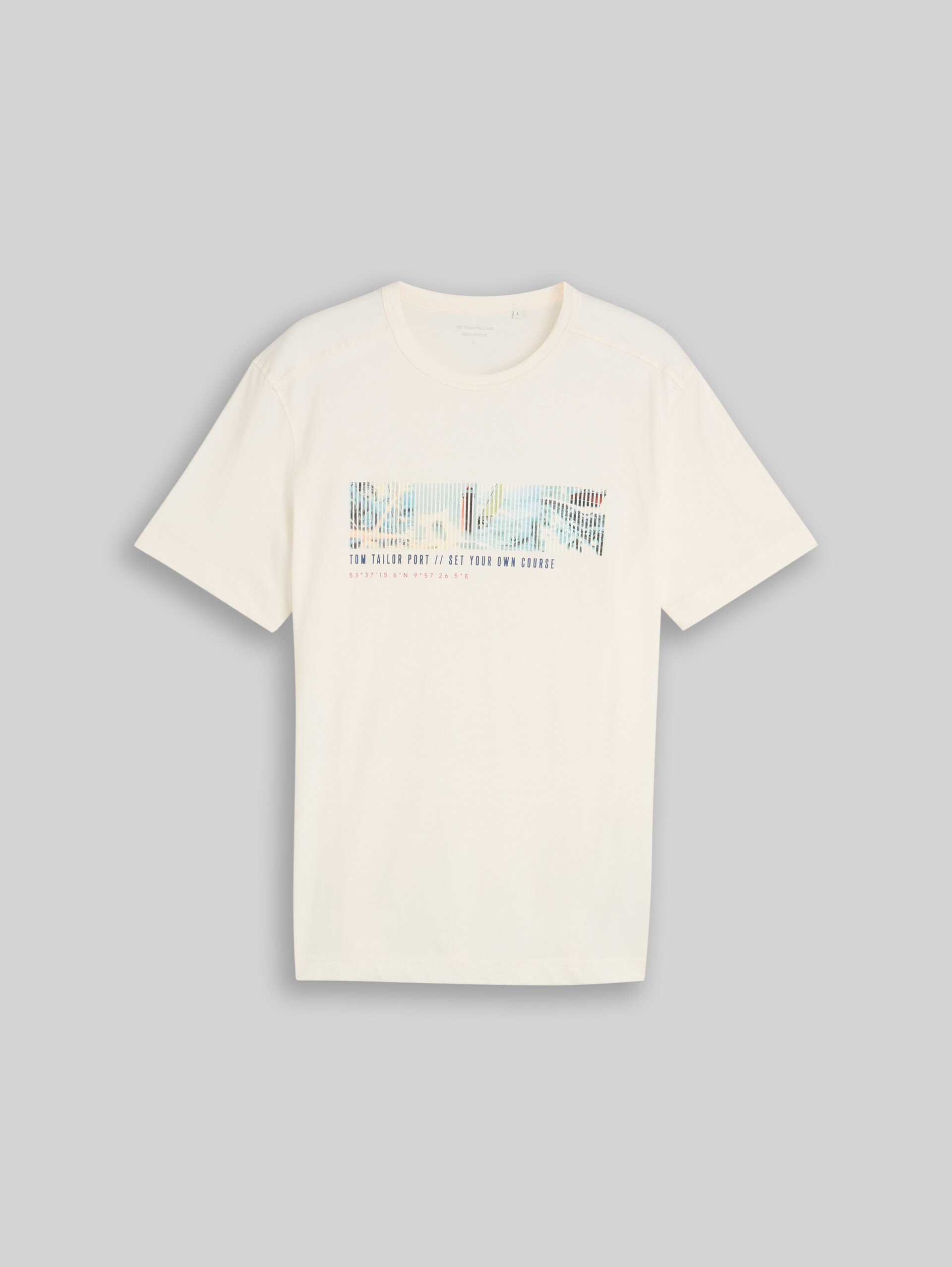 T-Shirt mit Fotoprint - Gardenia White - Vorder-Produkt-Ansicht
