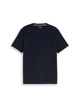 Niet geselecteerd, Piqué T-shirt met logobadge door Tom Tailor, blauw
