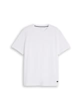Niet geselecteerd, Piqué T-shirt met logobadge door Tom Tailor, wit