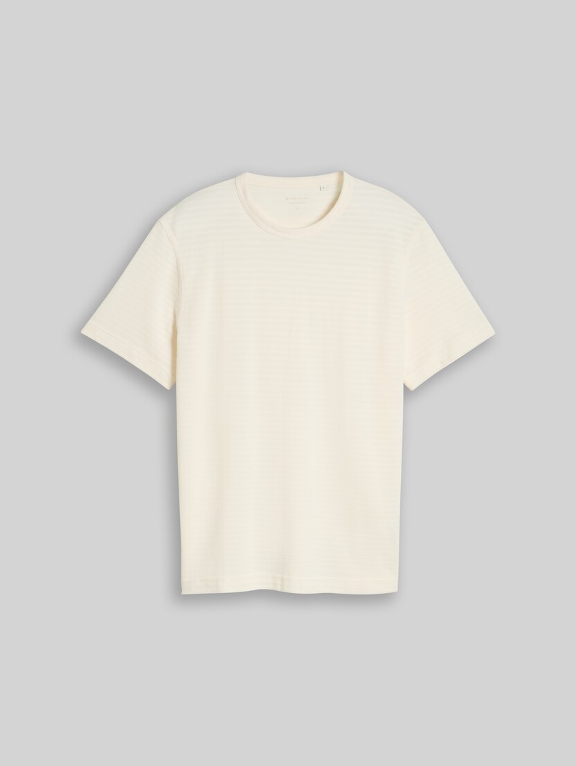 T-shirt van zware katoenen jersey door Men, Gardenia White