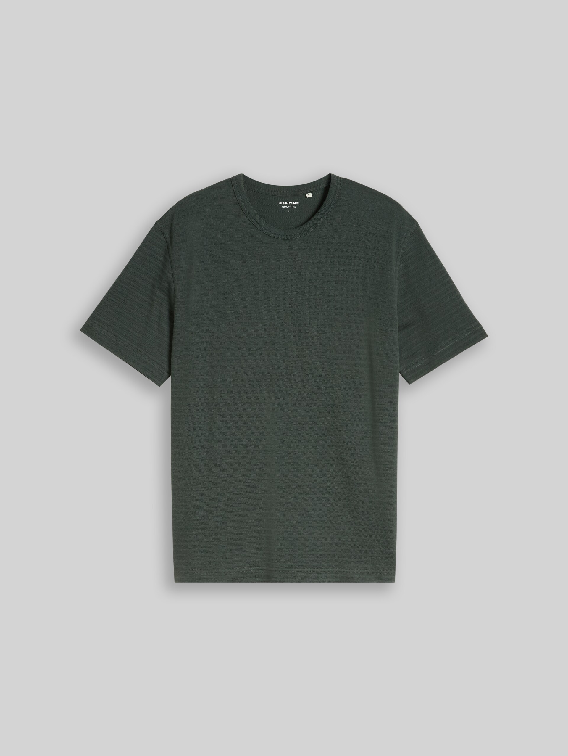 T-shirt van zware katoenen jersey - Darkest Olive - Product vooraanzicht