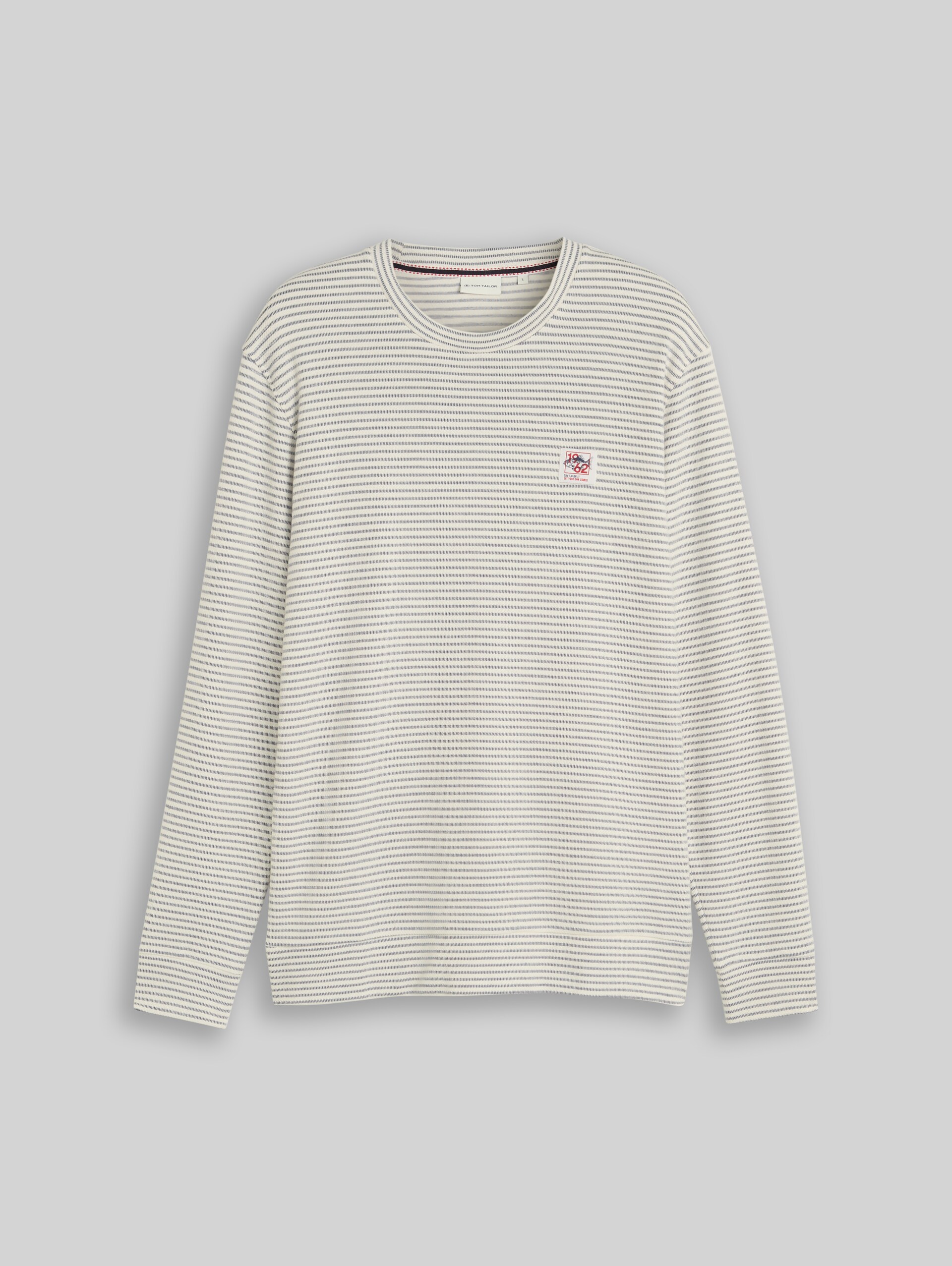 Langarmshirt mit Streifenmuster - offwhite structured stripe - Vorder-Produkt-Ansicht
