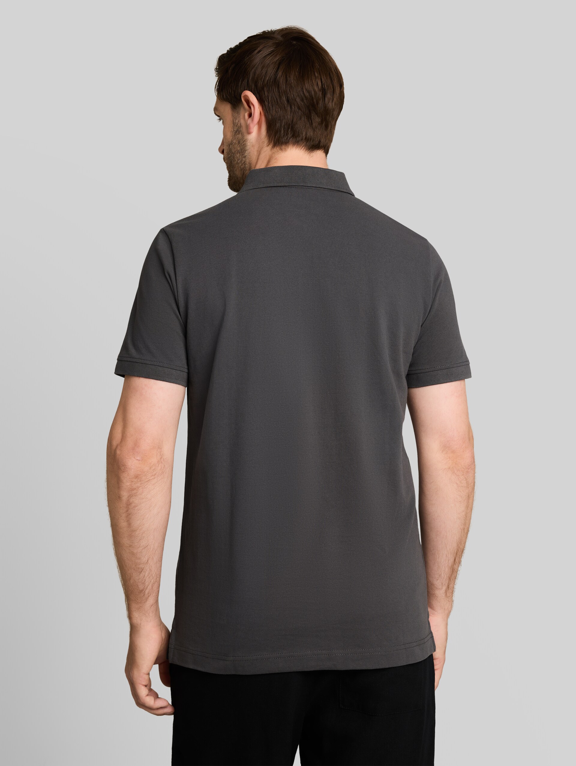 Piqué poloshirt met geborduurd logo - Dark Shadow