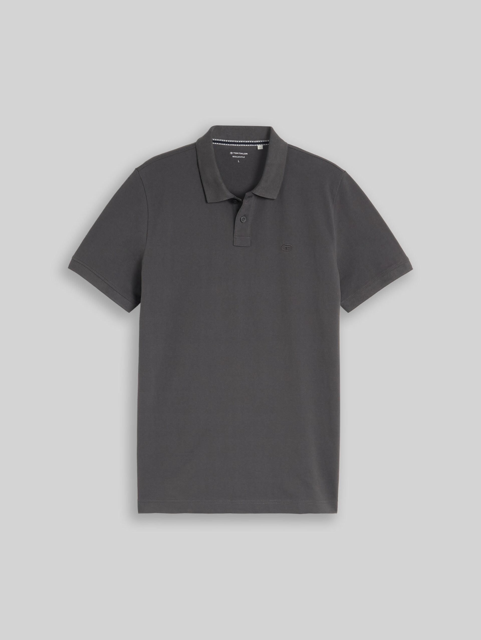 Piqué poloshirt met geborduurd logo - Dark Shadow