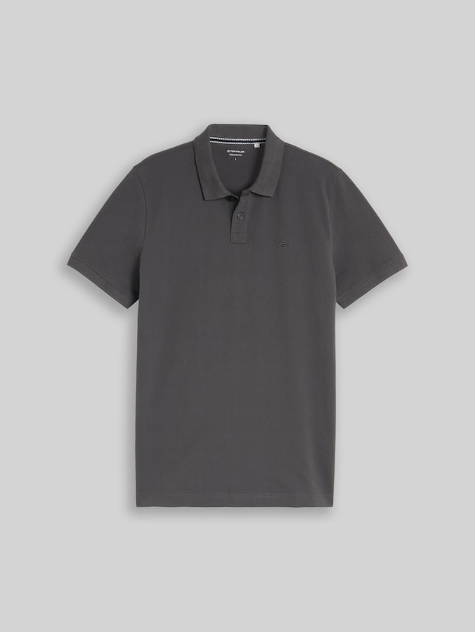 Piqué Poloshirt mit Logo-Stickerei von Men, Dark Shadow