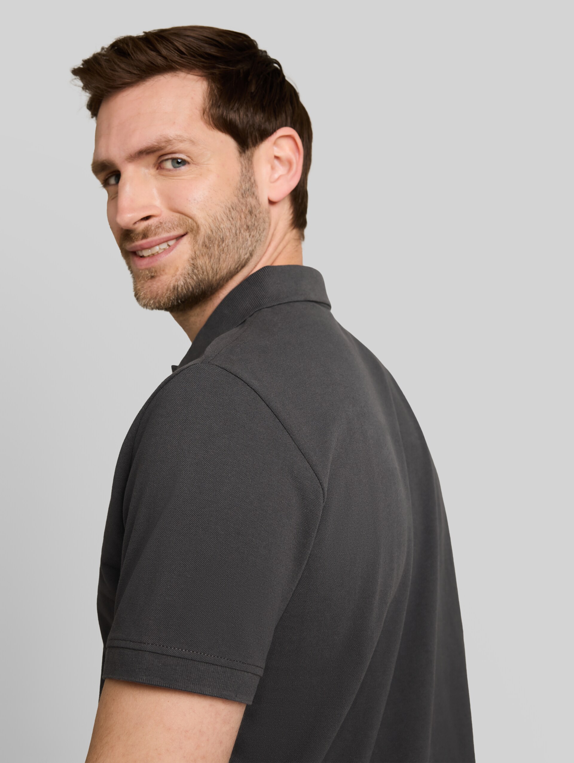 Piqué poloshirt met geborduurd logo - Dark Shadow