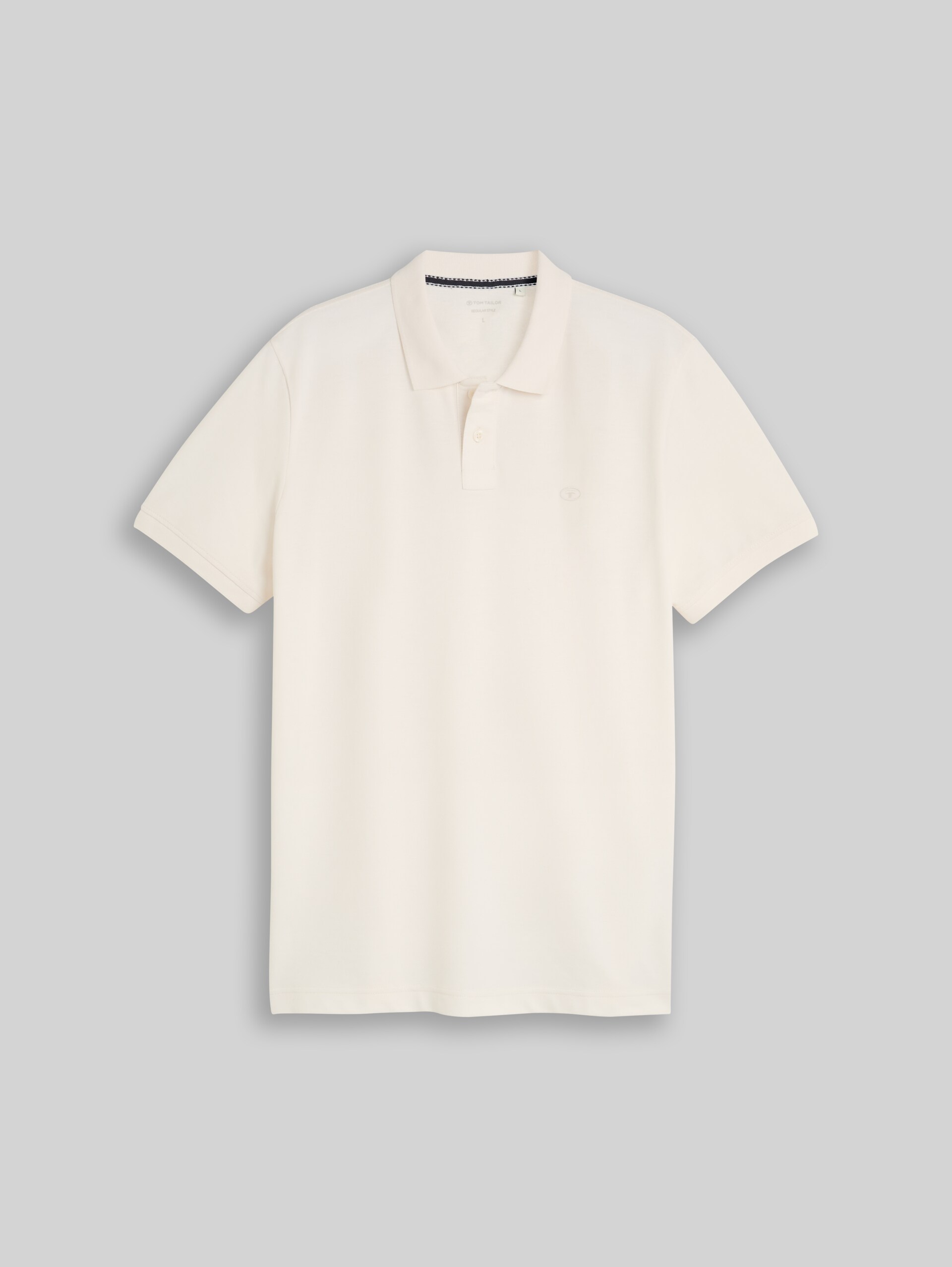 Piqué poloshirt met geborduurd logo - Gardenia White
