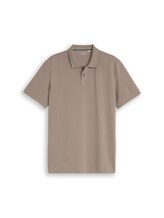 Niet geselecteerd, Piqué poloshirt met geborduurd logo door Tom Tailor, bruin