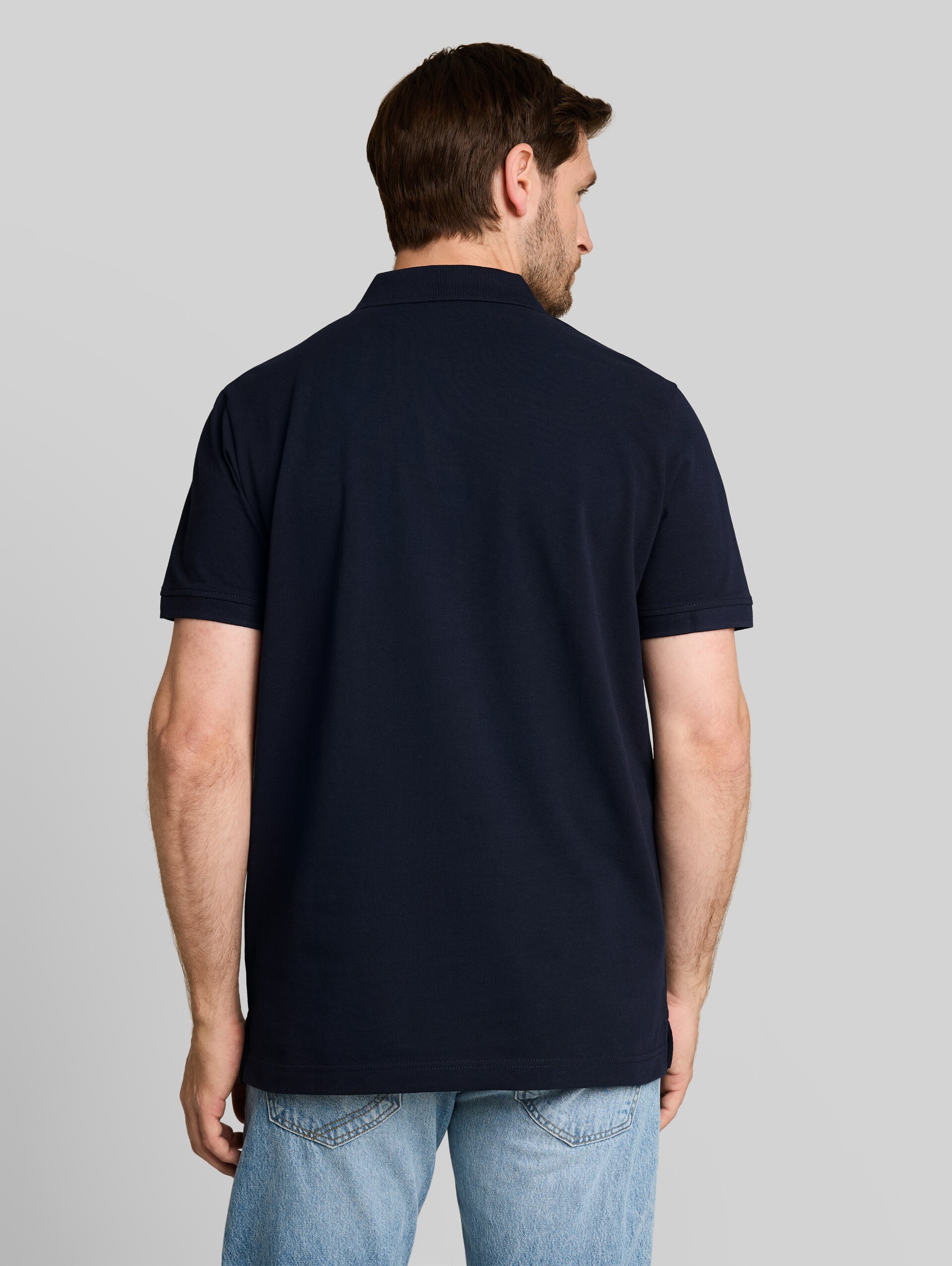 Piqué Poloshirt mit Logo-Stickerei - sky captain blue