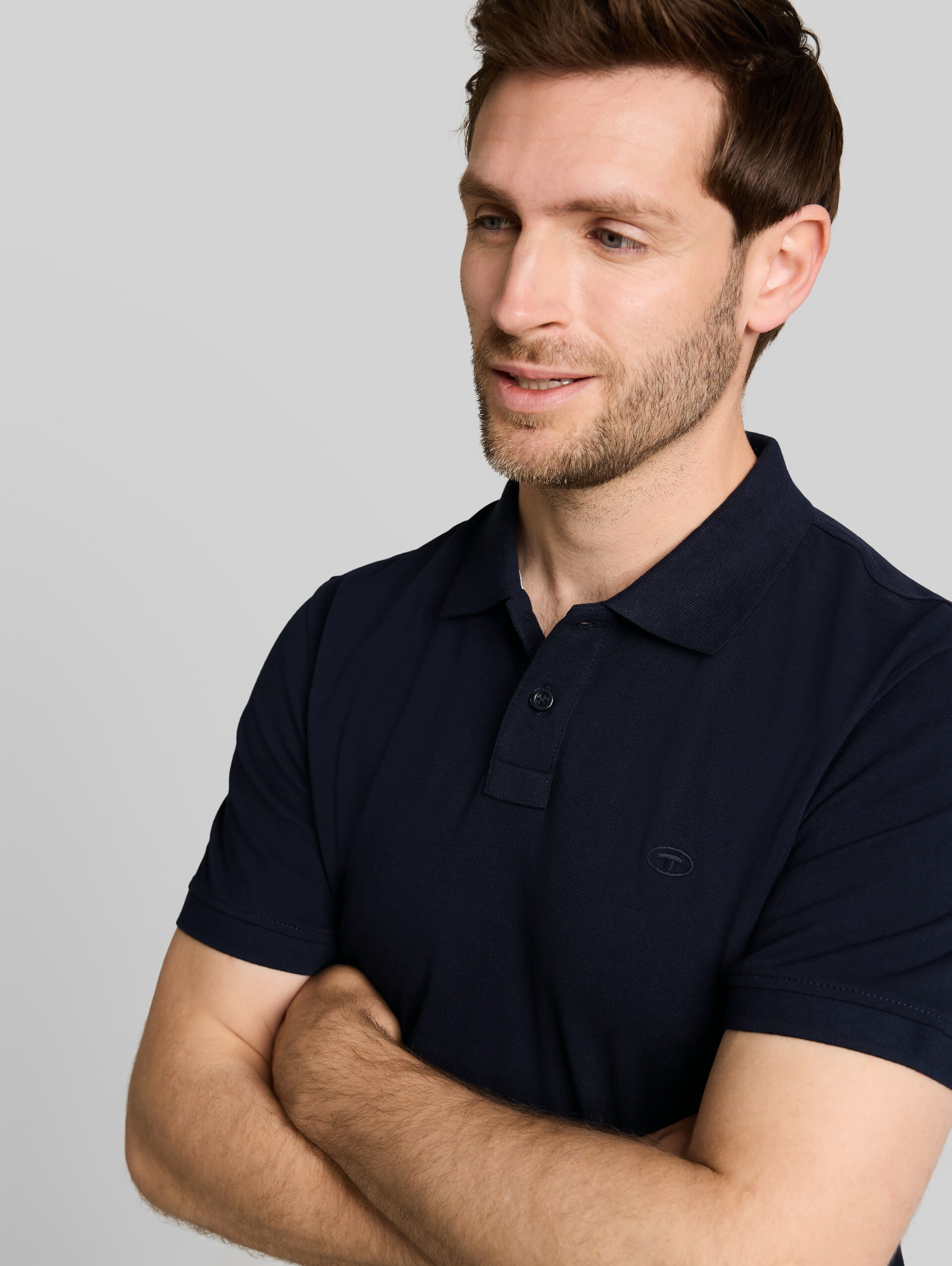 Piqué Poloshirt mit Logo-Stickerei - sky captain blue