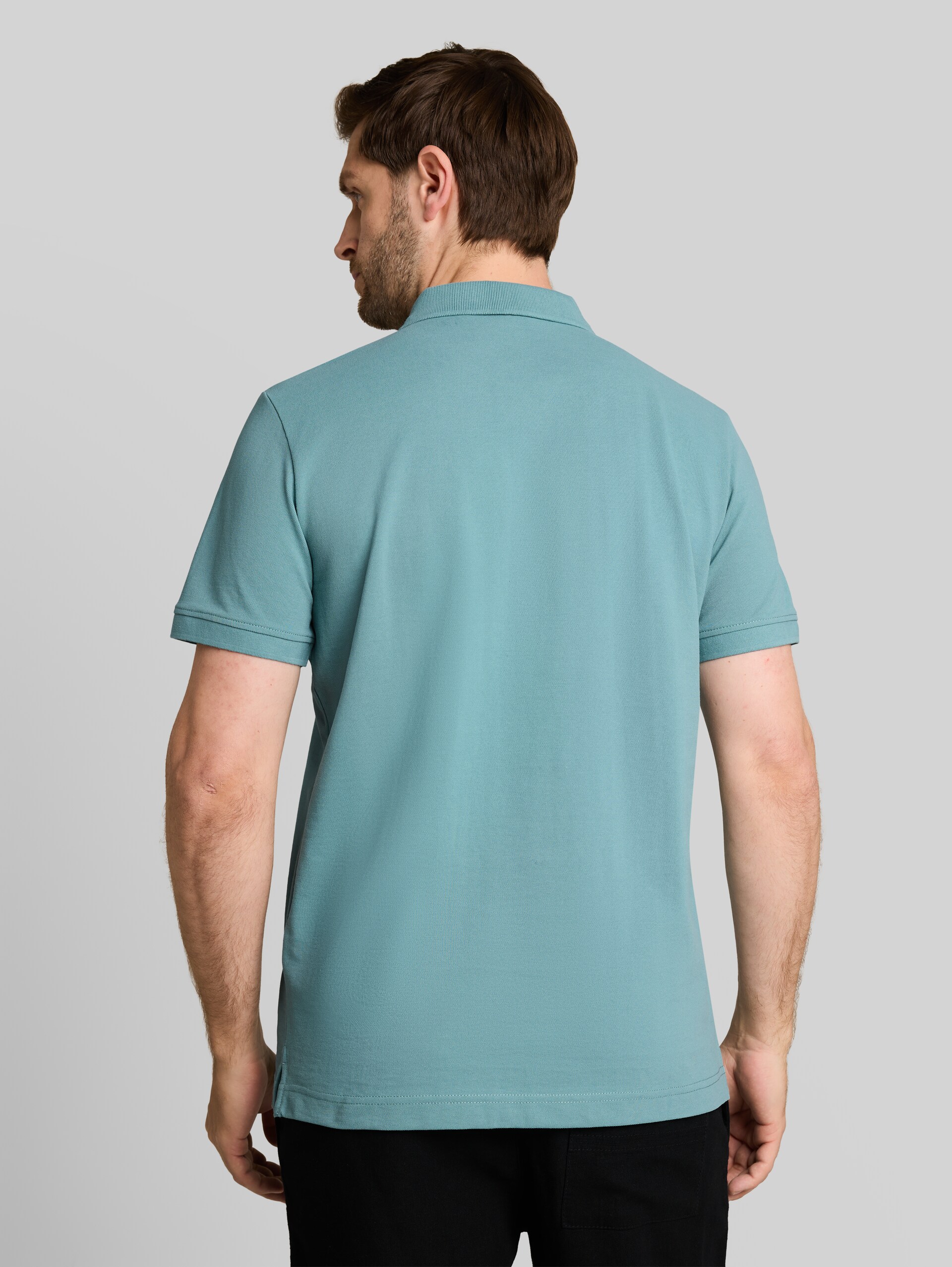 Piqué poloshirt met geborduurd logo - Mineral Stone Blue