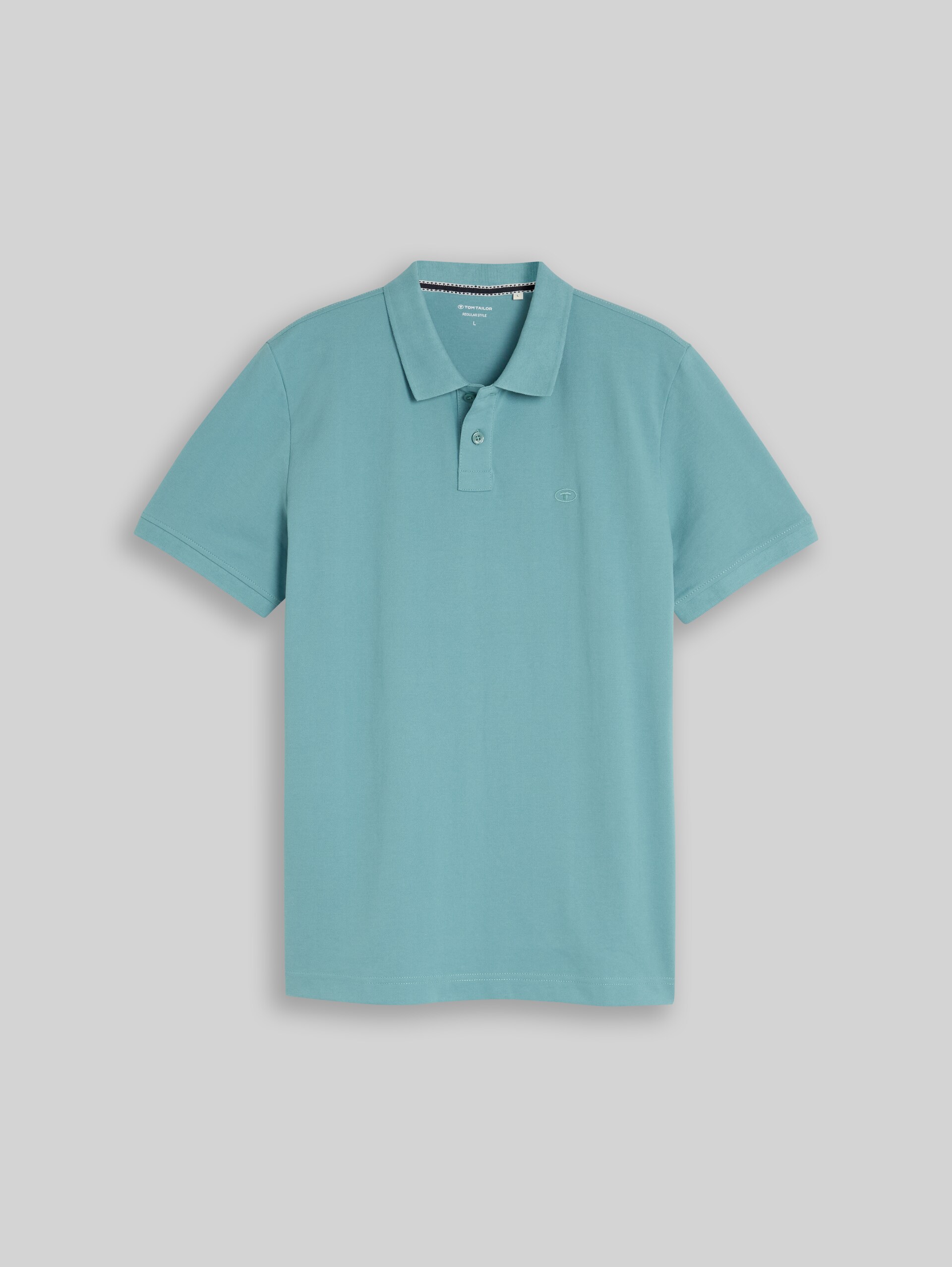 Piqué poloshirt met geborduurd logo - Mineral Stone Blue