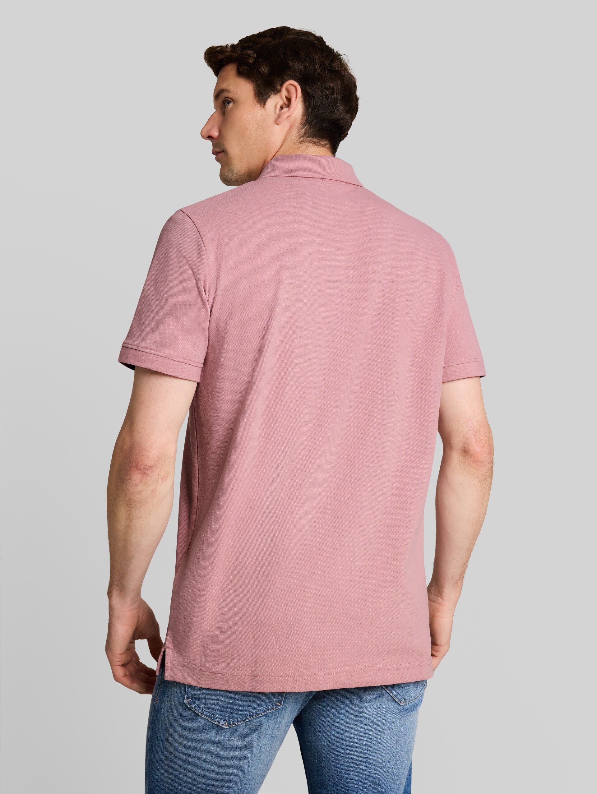 Piqué Poloshirt mit Logo-Stickerei - dusty rose