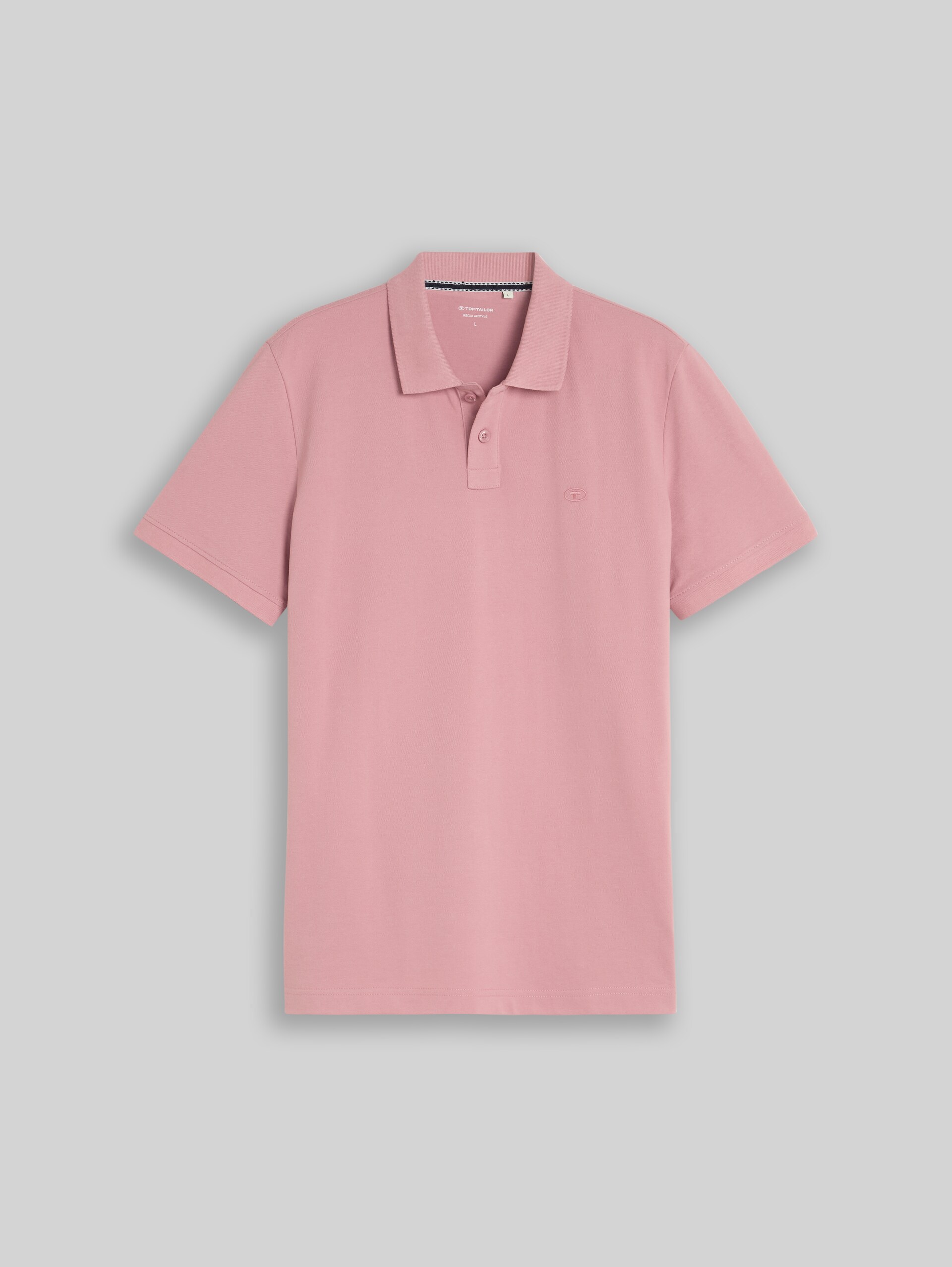 Piqué Poloshirt mit Logo-Stickerei - dusty rose