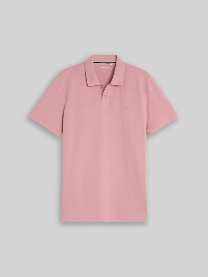 Piqué polo shirt with embroidered logo by Men, dusty rose