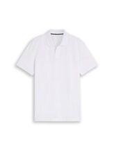 Ausgewählt, Piqué Poloshirt mit Logo-Stickerei von Tom Tailor, weiß