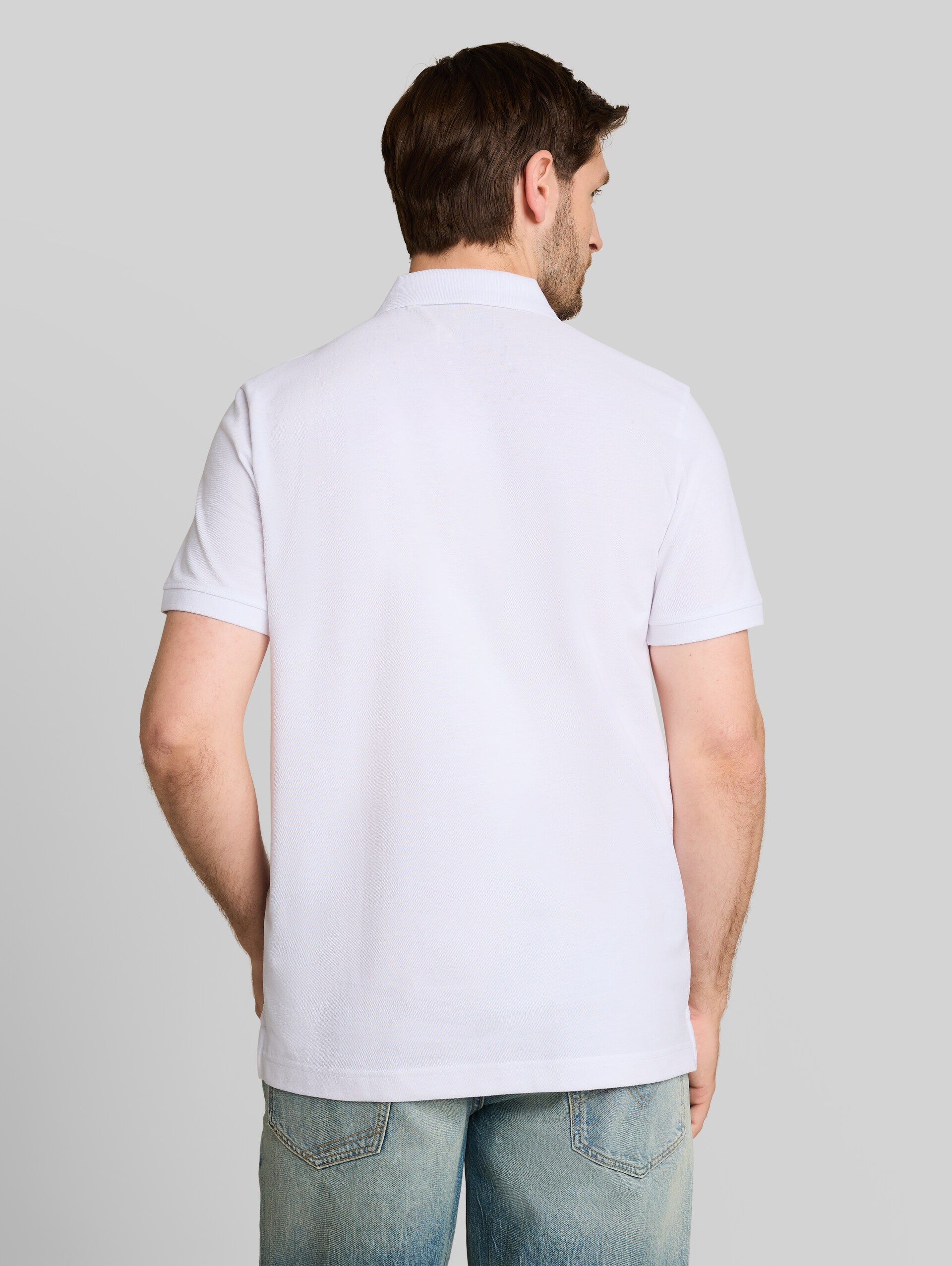 Piqué Poloshirt mit Logo-Stickerei - White