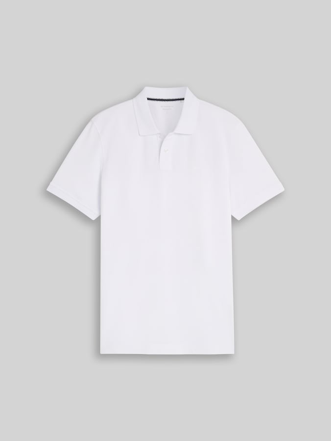Piqué poloshirt met geborduurd logo door Men, White