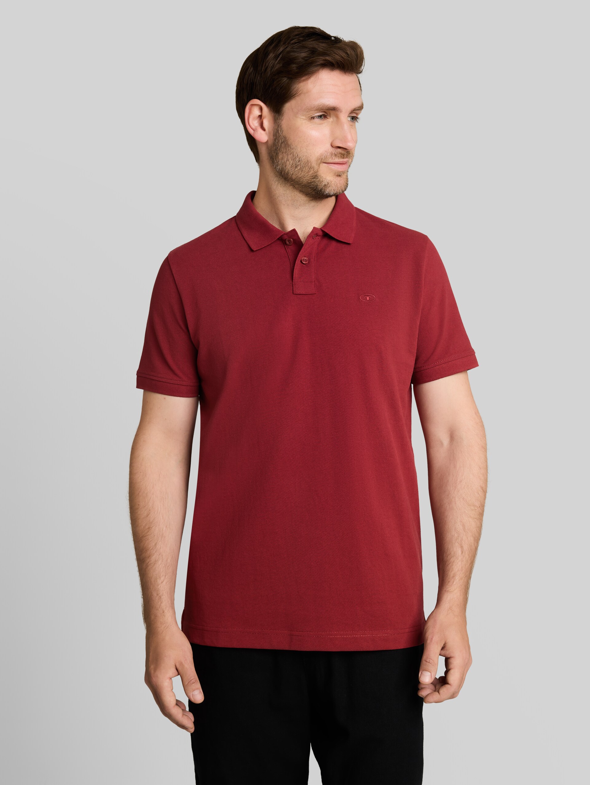 Piqué poloshirt met geborduurd logo - pear red