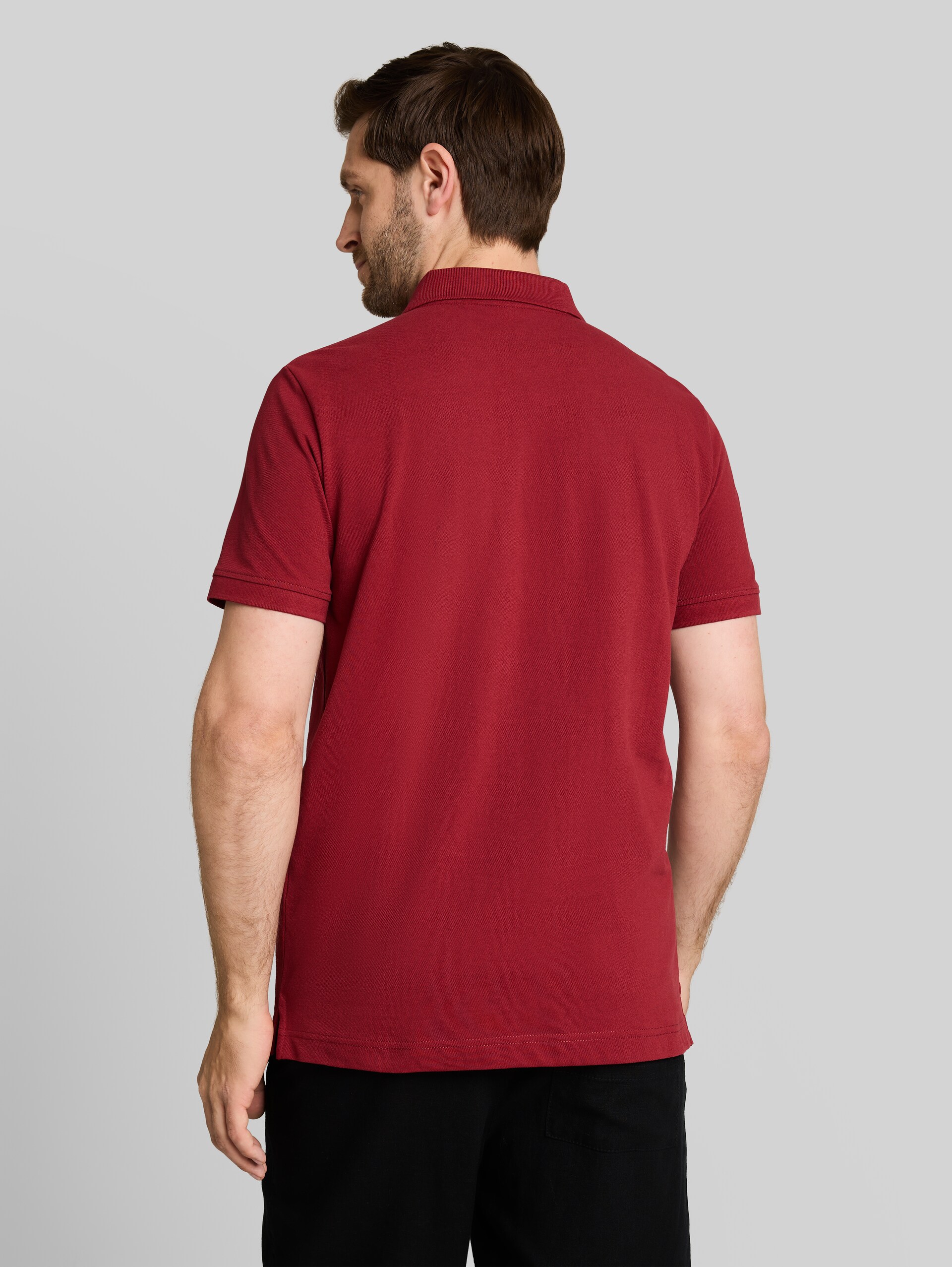Piqué poloshirt met geborduurd logo - pear red