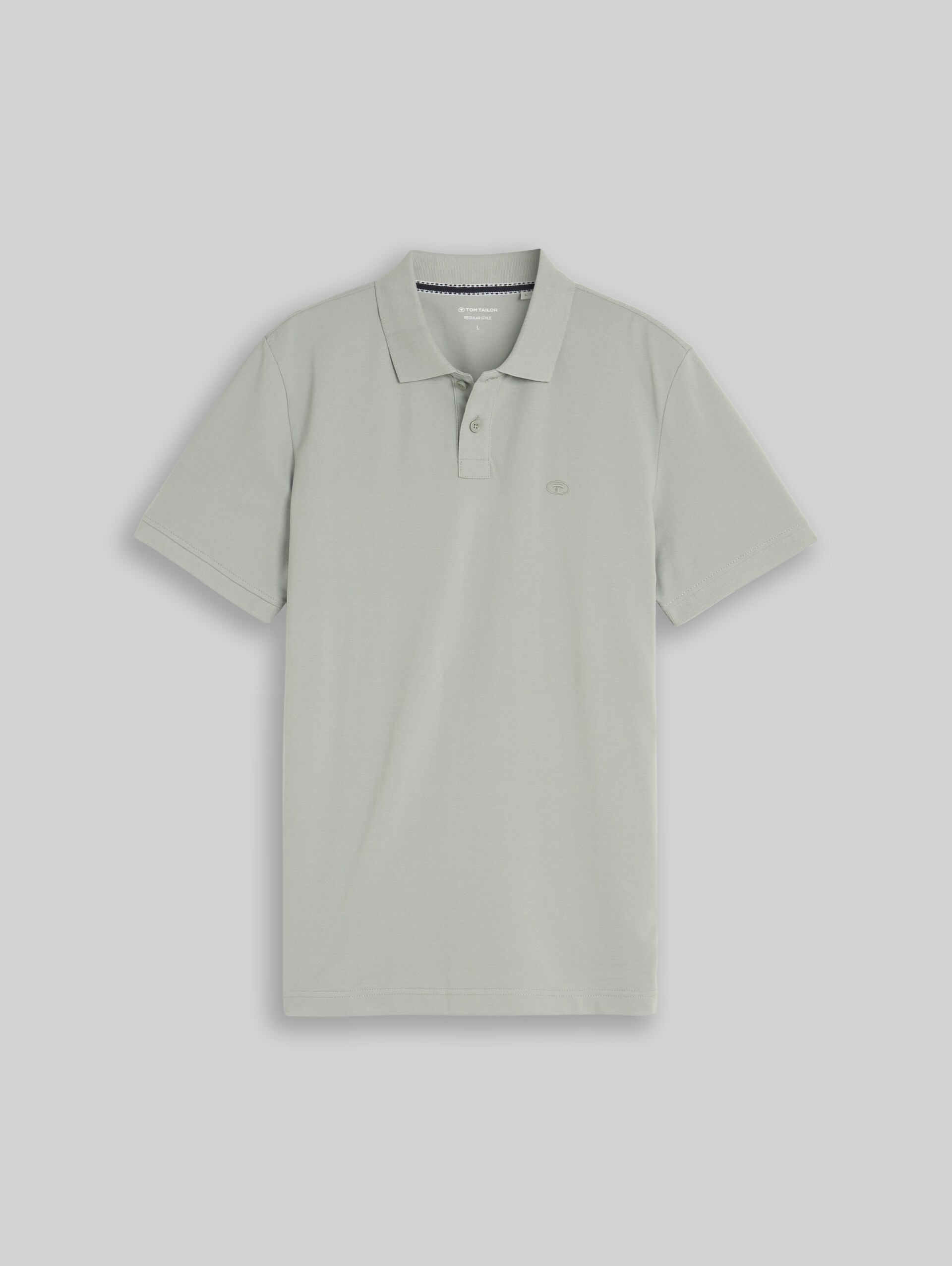 Piqué Poloshirt mit Logo-Stickerei - iron mint