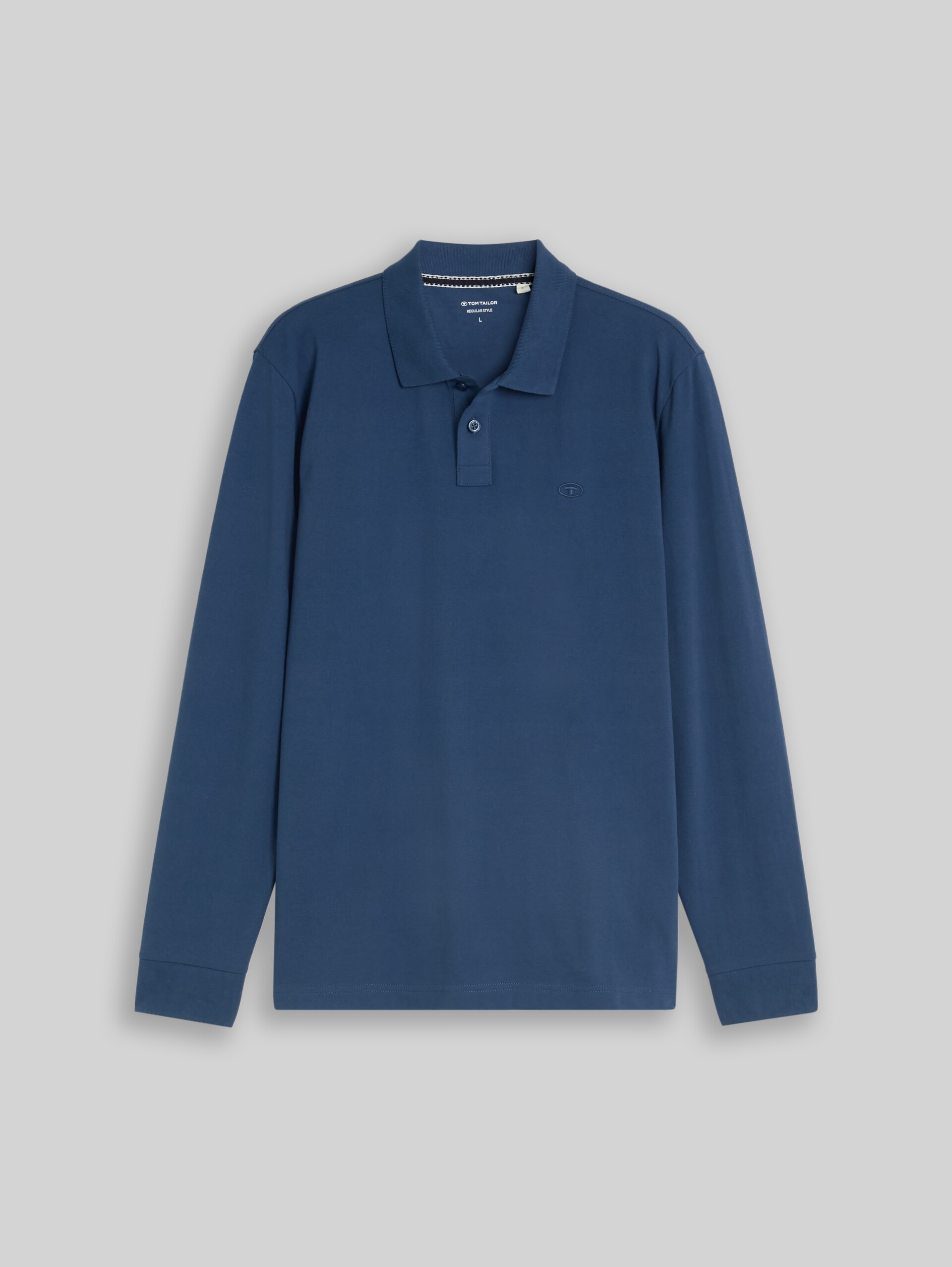 Langarm Piqué Poloshirt - Dark Duck Blue