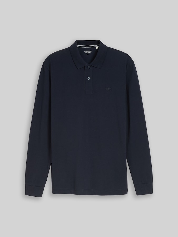 Langarm Piqué Poloshirt von Men, sky captain blue