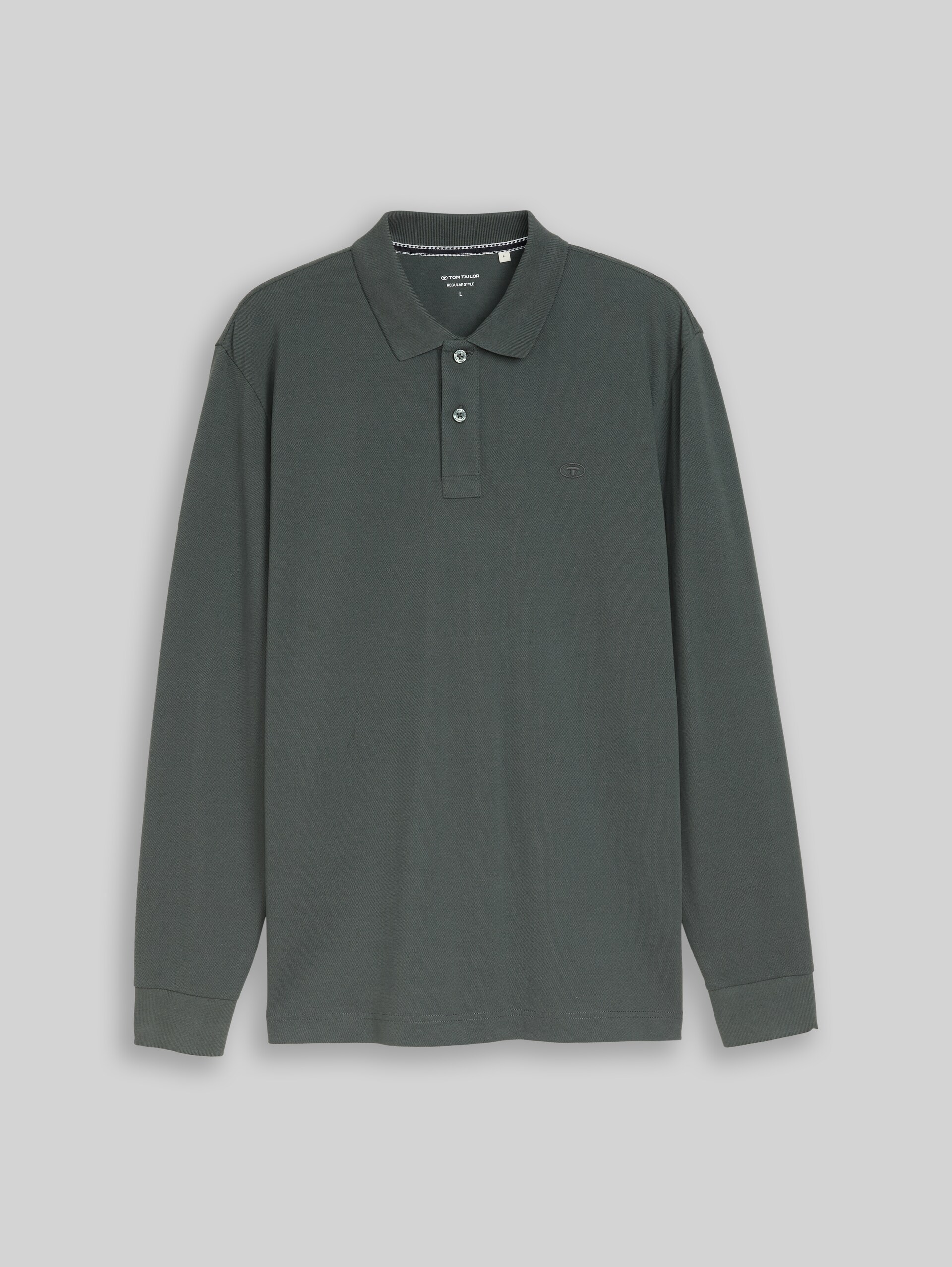 Polo en piqué à manches longues - Darkest Olive
