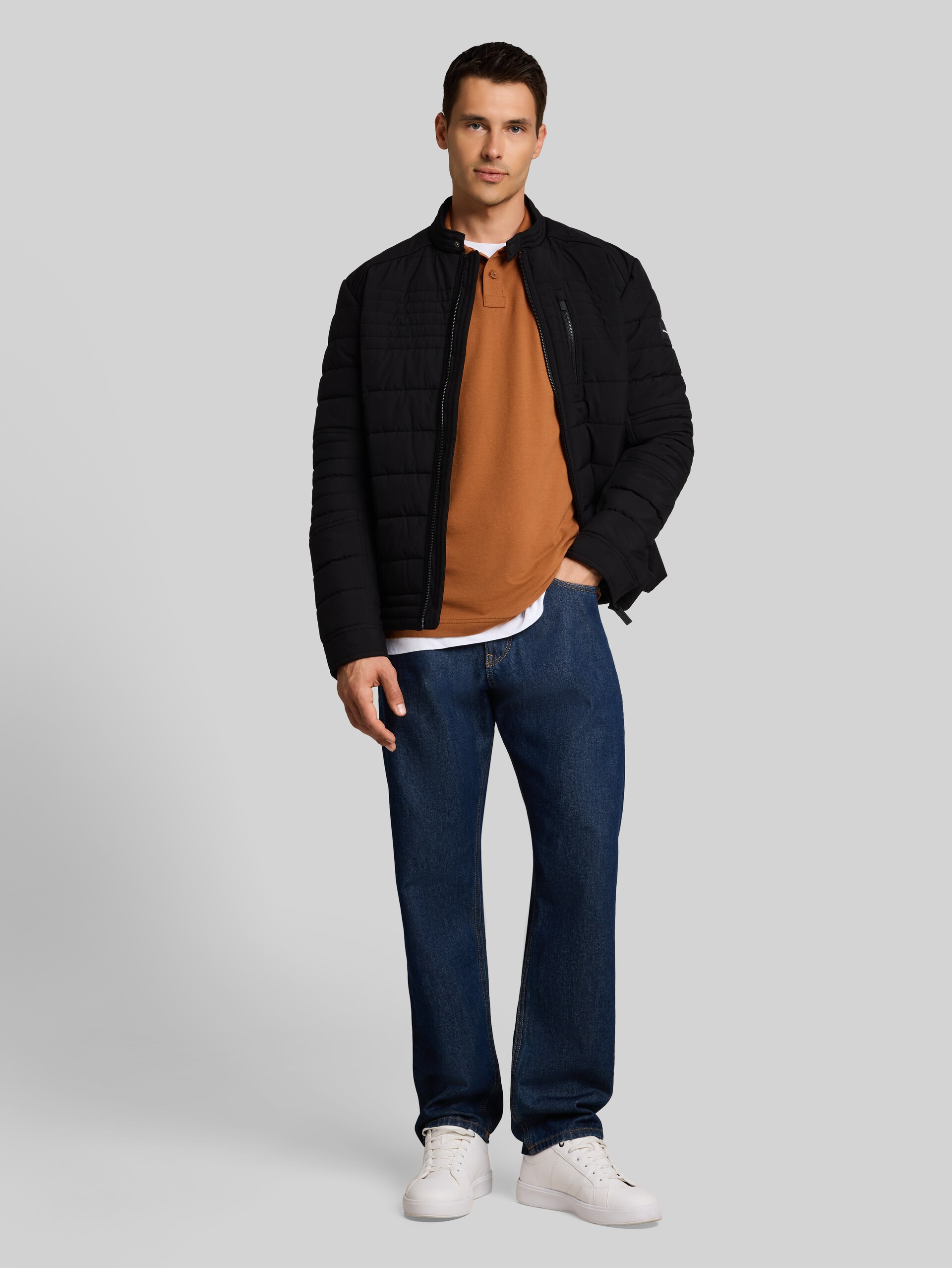 Langarm Piqué Poloshirt - bright camel brown