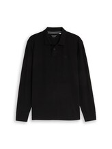 Nicht ausgewählt, Langarm Piqué Poloshirt von Tom Tailor, schwarz