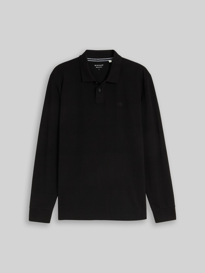 Langarm Piqué Poloshirt von Men, Black