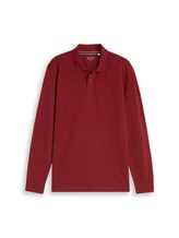 Ausgewählt, Langarm Piqué Poloshirt von Tom Tailor, rot