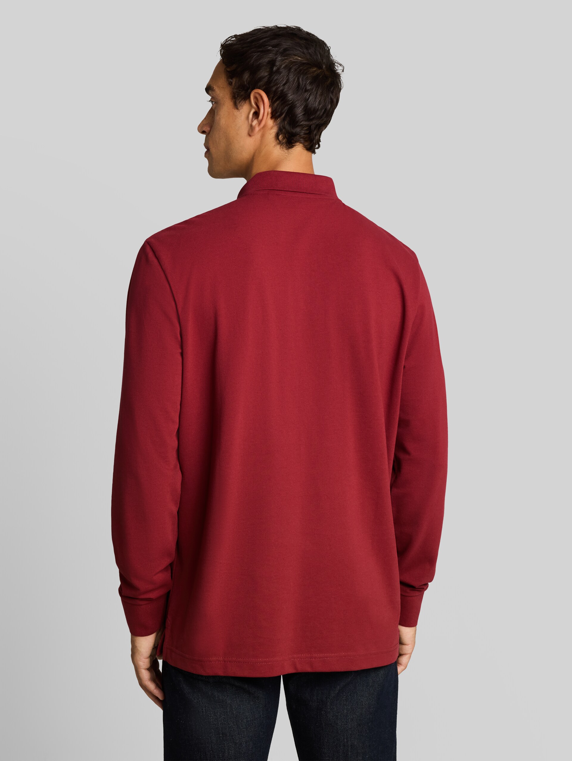 Langarm Piqué Poloshirt - pear red