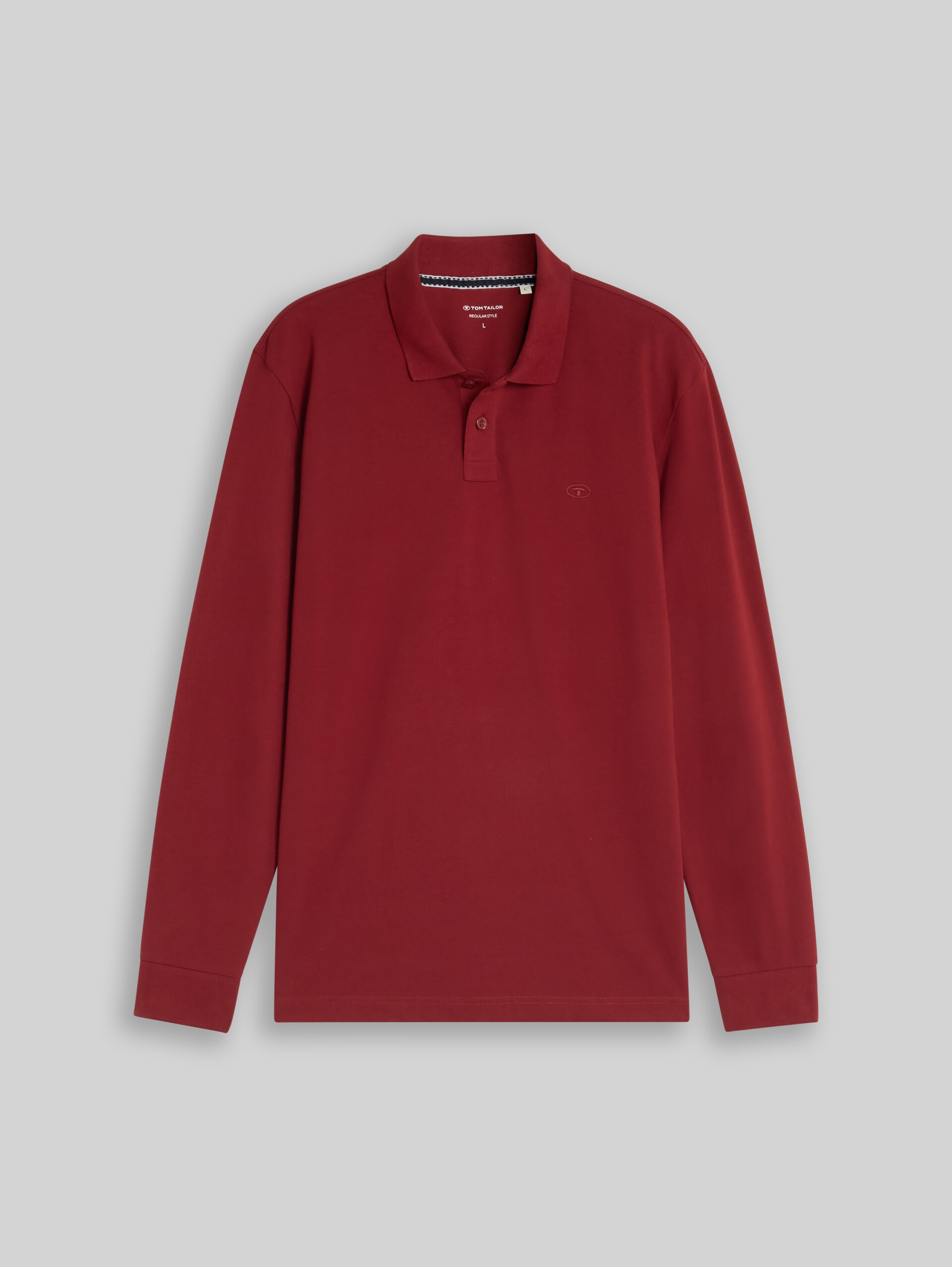 Langarm Piqué Poloshirt - pear red