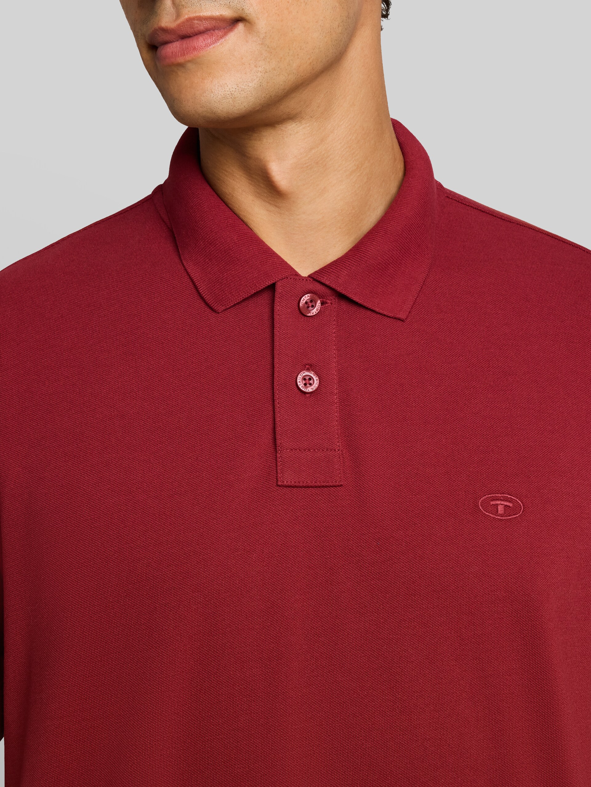 Langarm Piqué Poloshirt - pear red