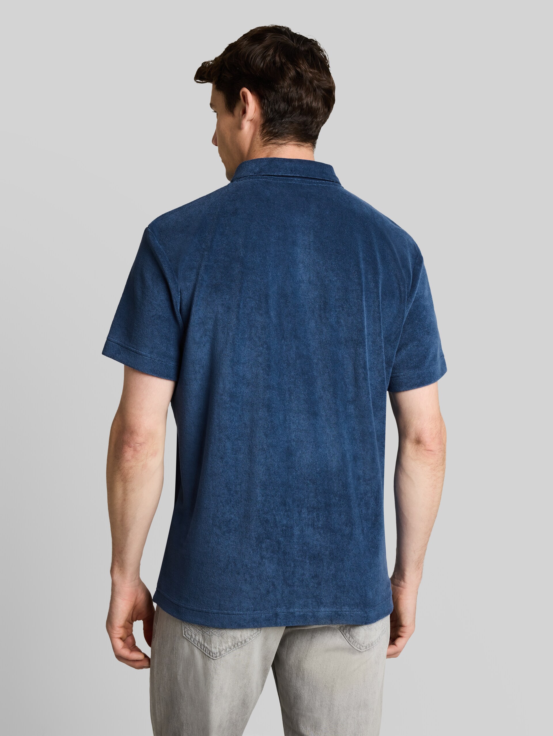 Poloshirt aus Frottee - Dark Duck Blue