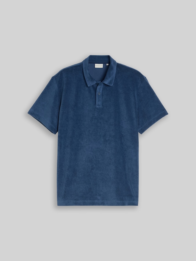 Poloshirt aus Frottee von Men, Dark Duck Blue