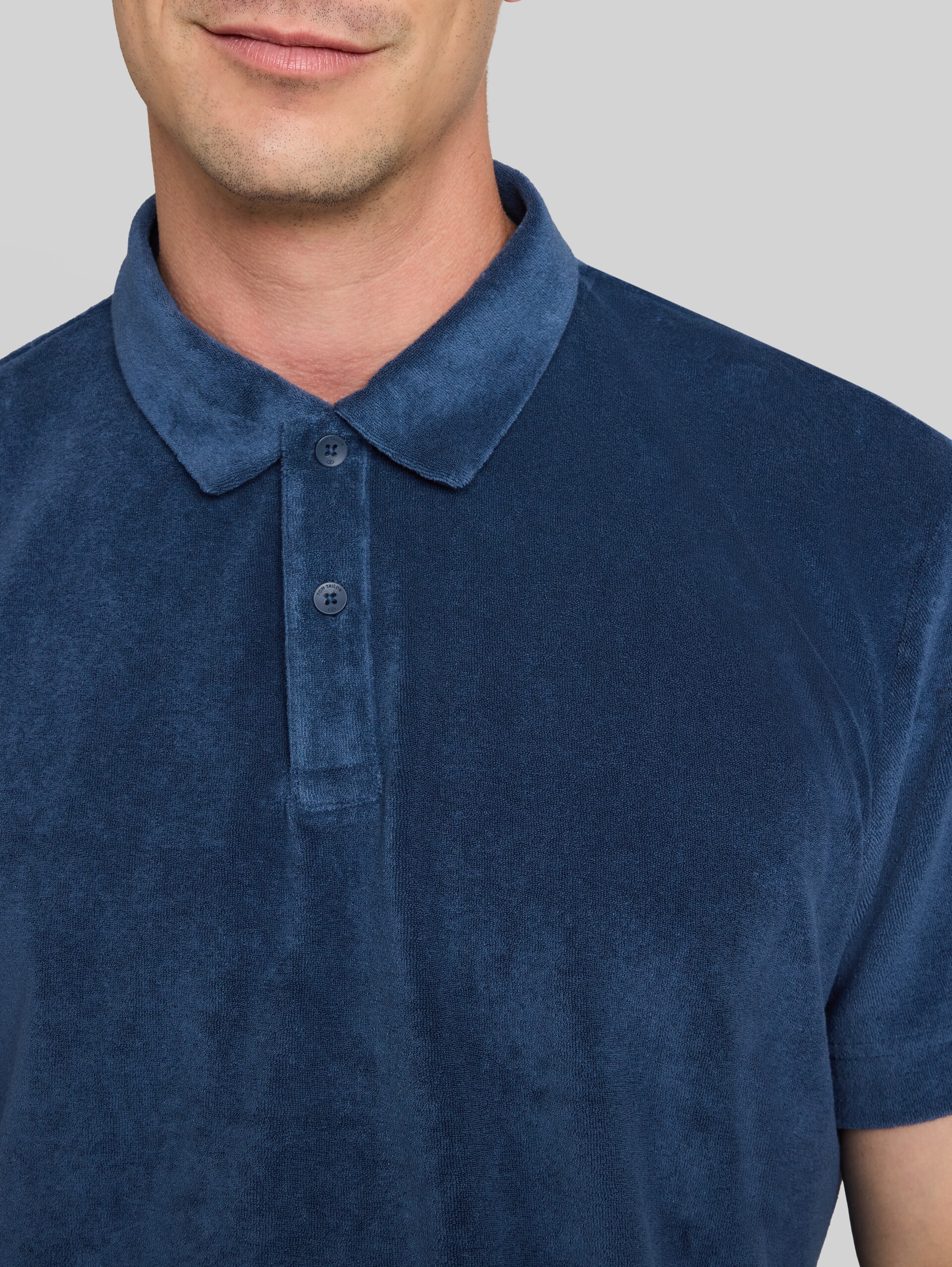 Poloshirt aus Frottee - Dark Duck Blue