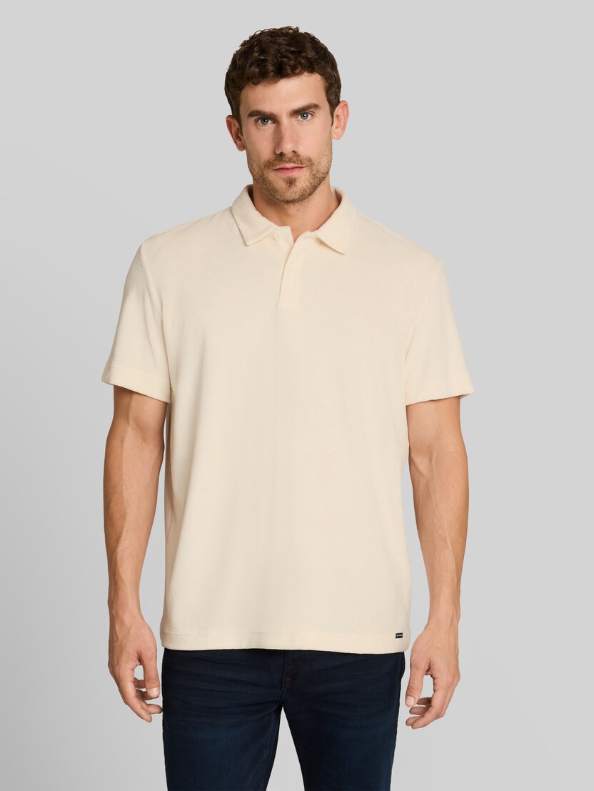 Poloshirt van badstof door Men, Gardenia White