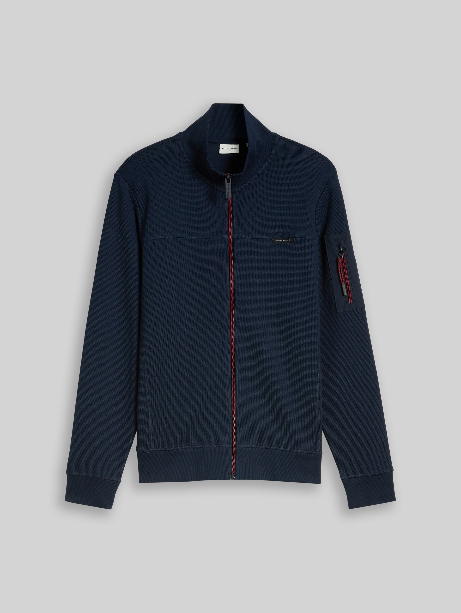 Sweatjacke mit Ärmeltasche - sky captain blue - Vorder-Produkt-Ansicht